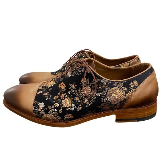 Taft Jack Mens Dress Shoe Eden Size 43.5 EU 10.5 US Leather Handmade Floral - Picture 2 of 8